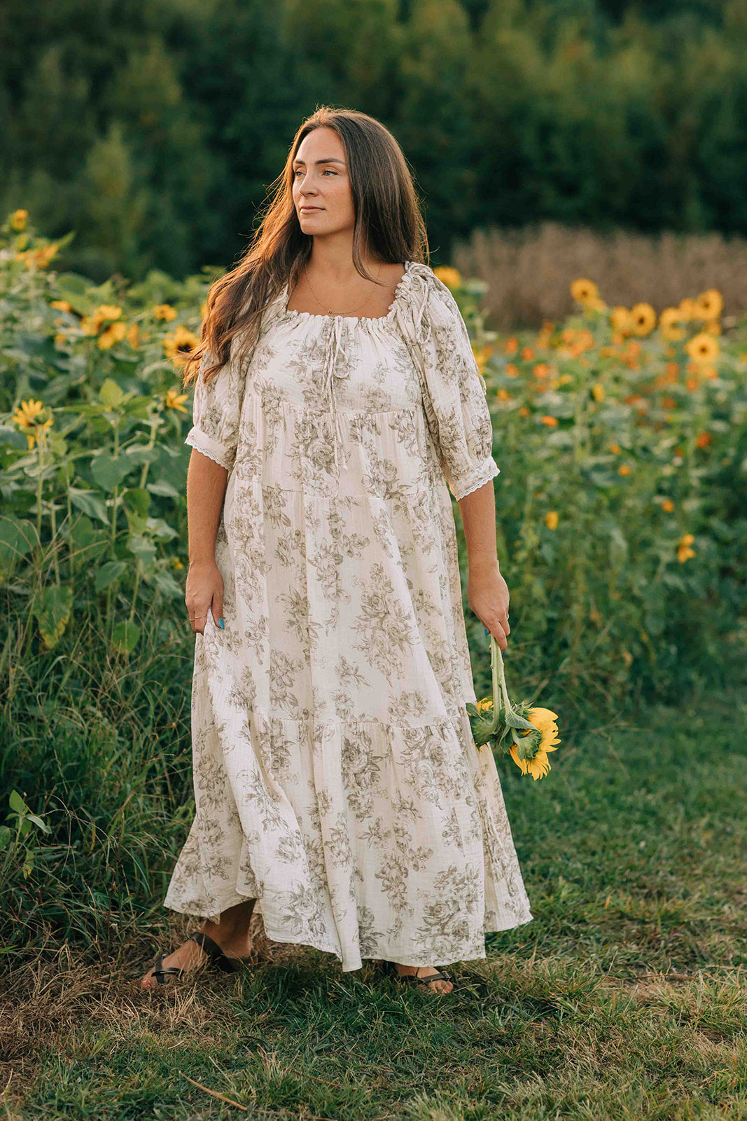 Mabel Dress--Brown Floral