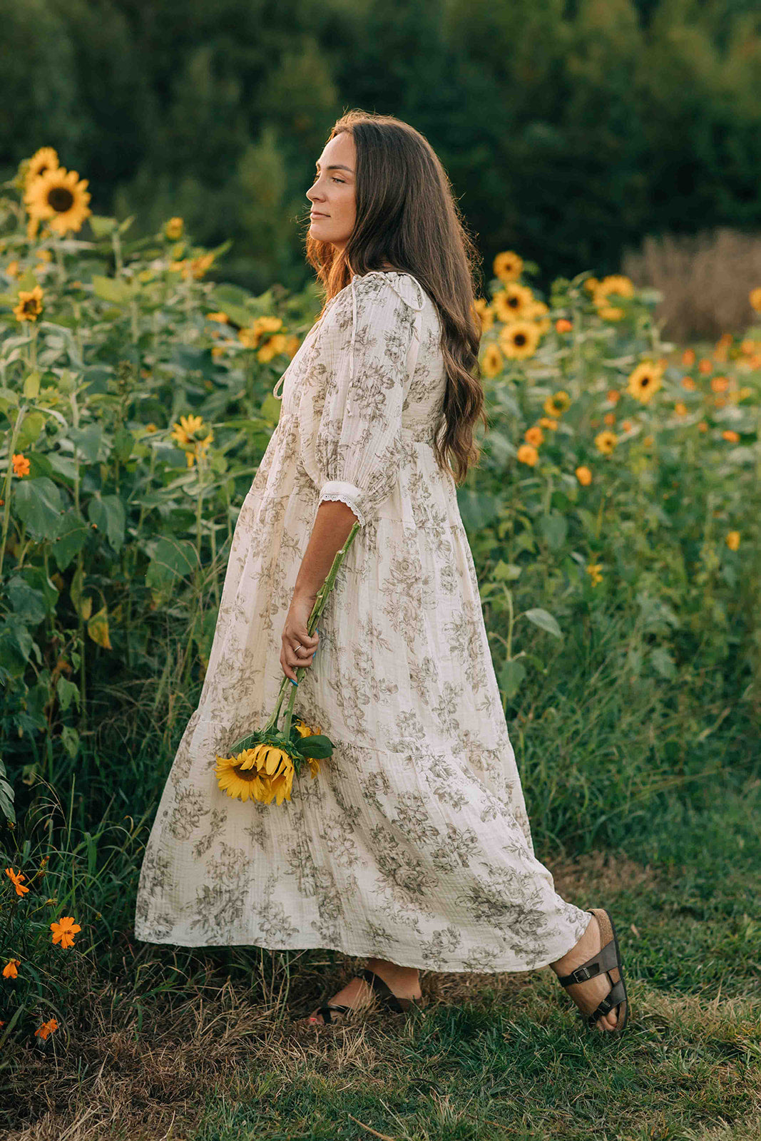 Mabel Dress--Brown Floral
