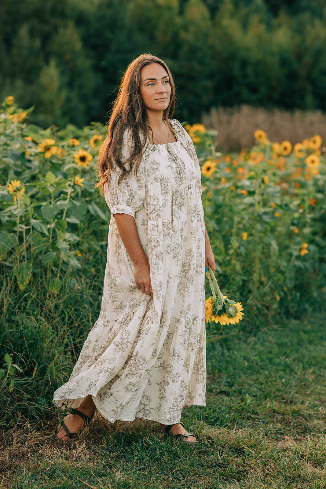 Mabel Dress--Brown Floral