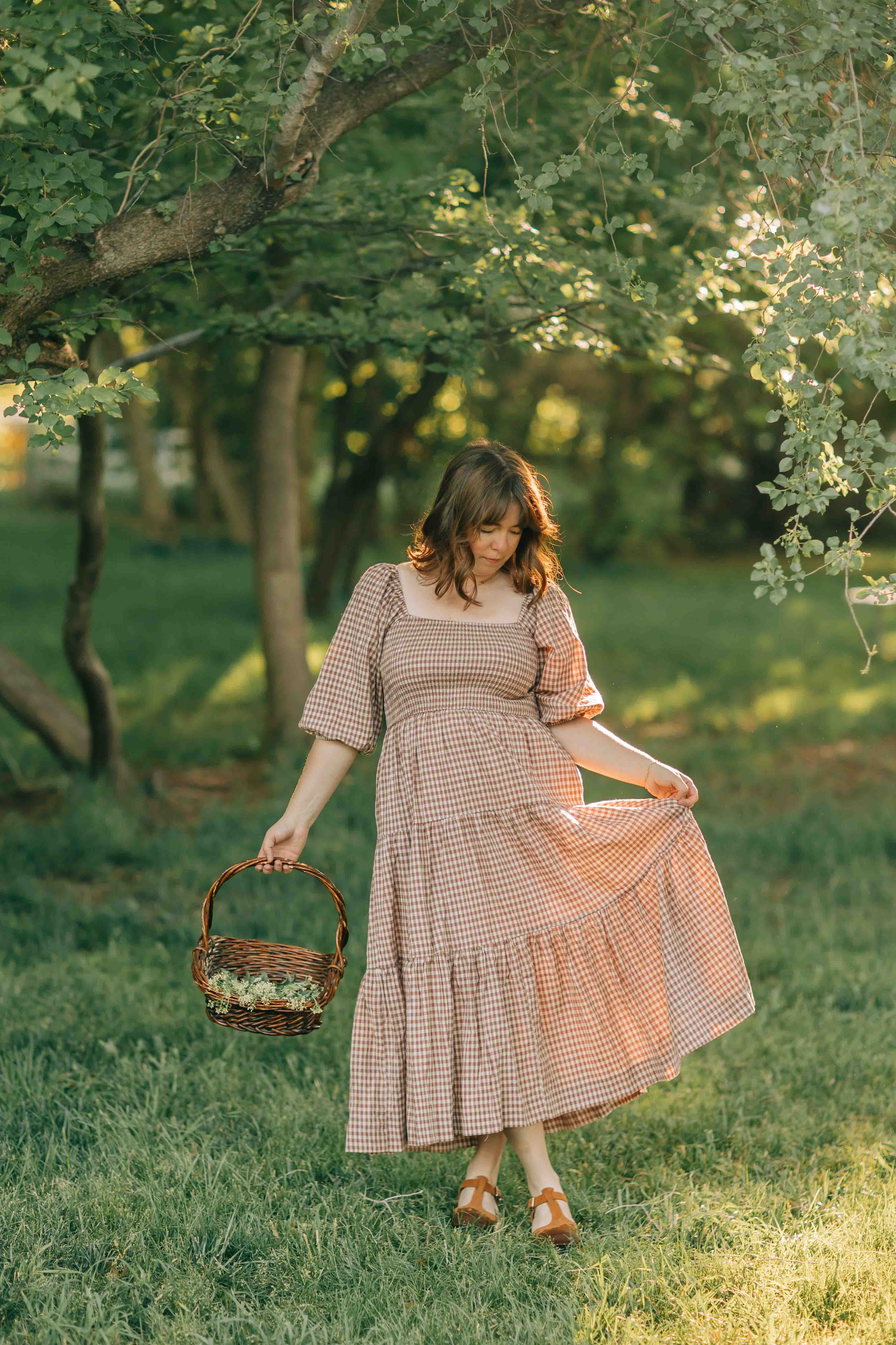 Felicity Dress--Rosewood Gingham
