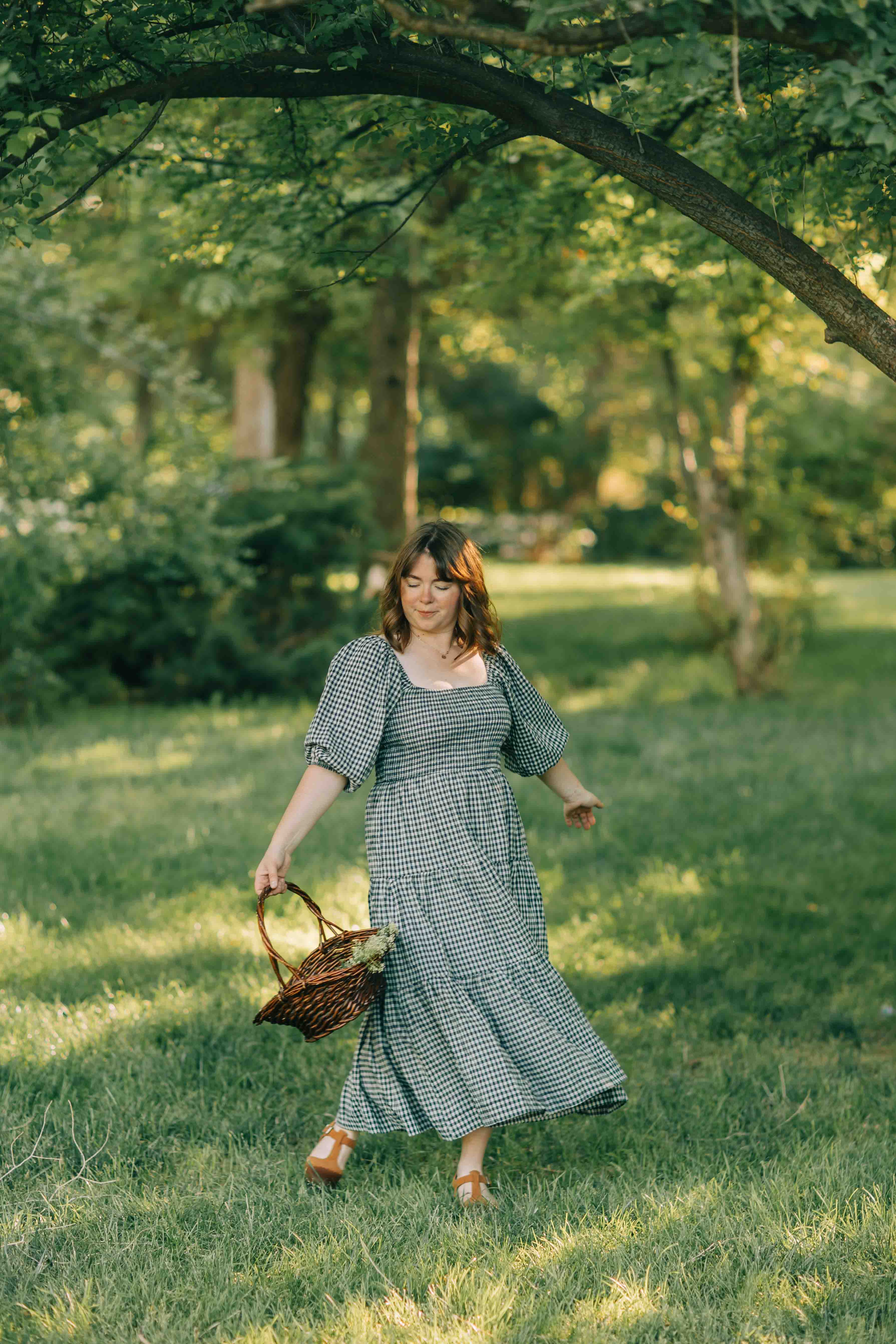 Felicity Dress--Navy Gingham