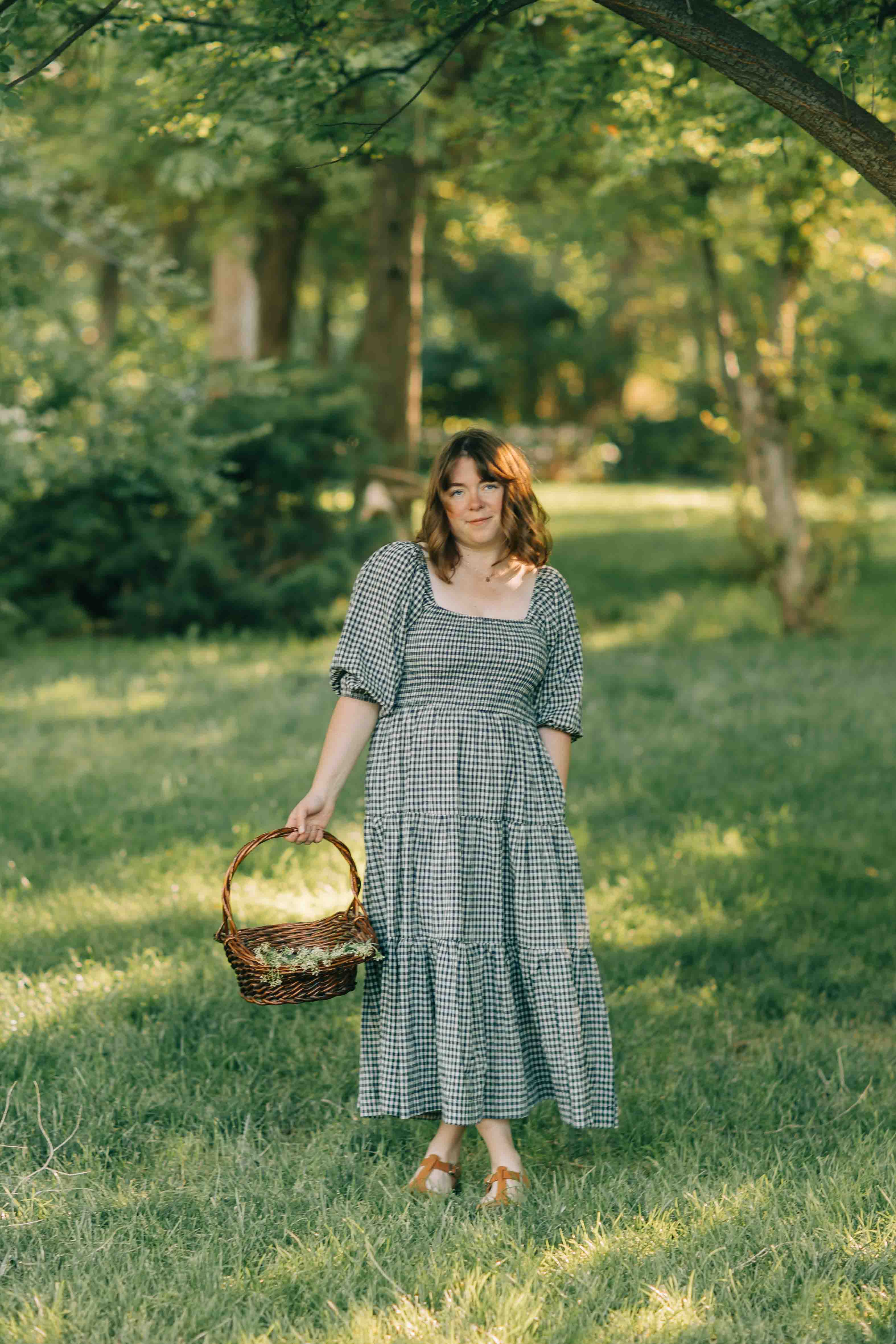 Felicity Dress--Navy Gingham