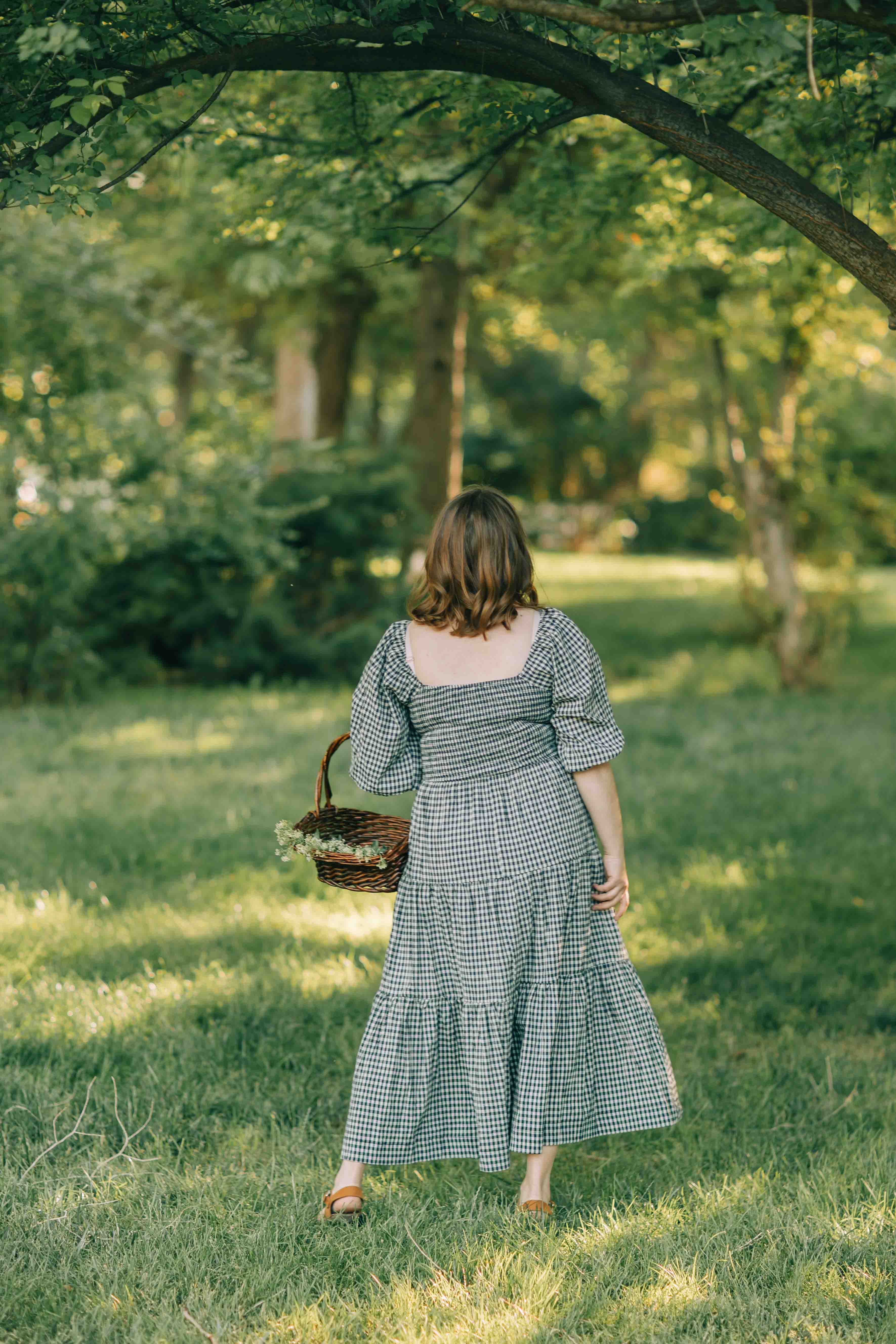 Felicity Dress--Navy Gingham