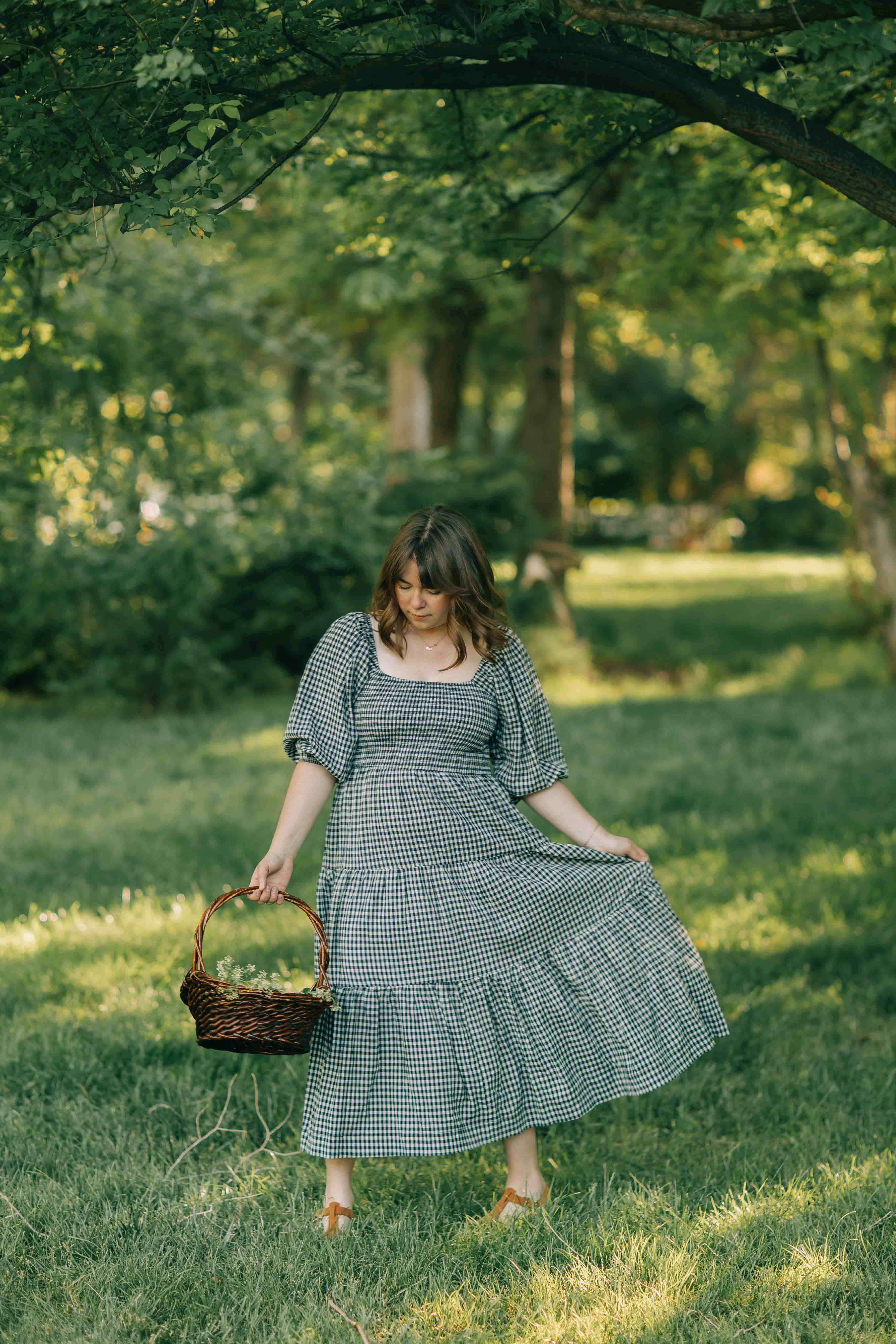 Felicity Dress--Navy Gingham