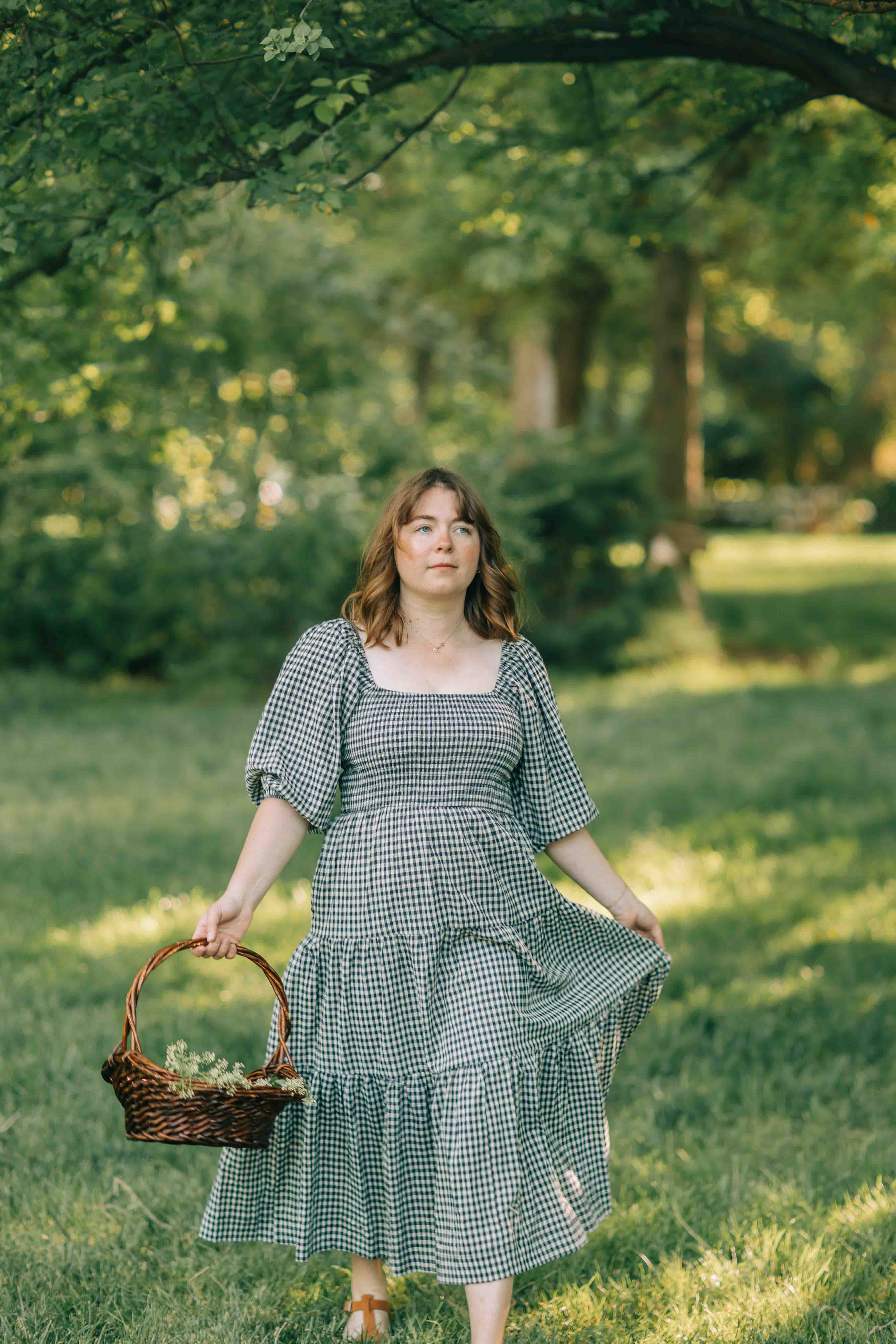 Felicity Dress--Navy Gingham