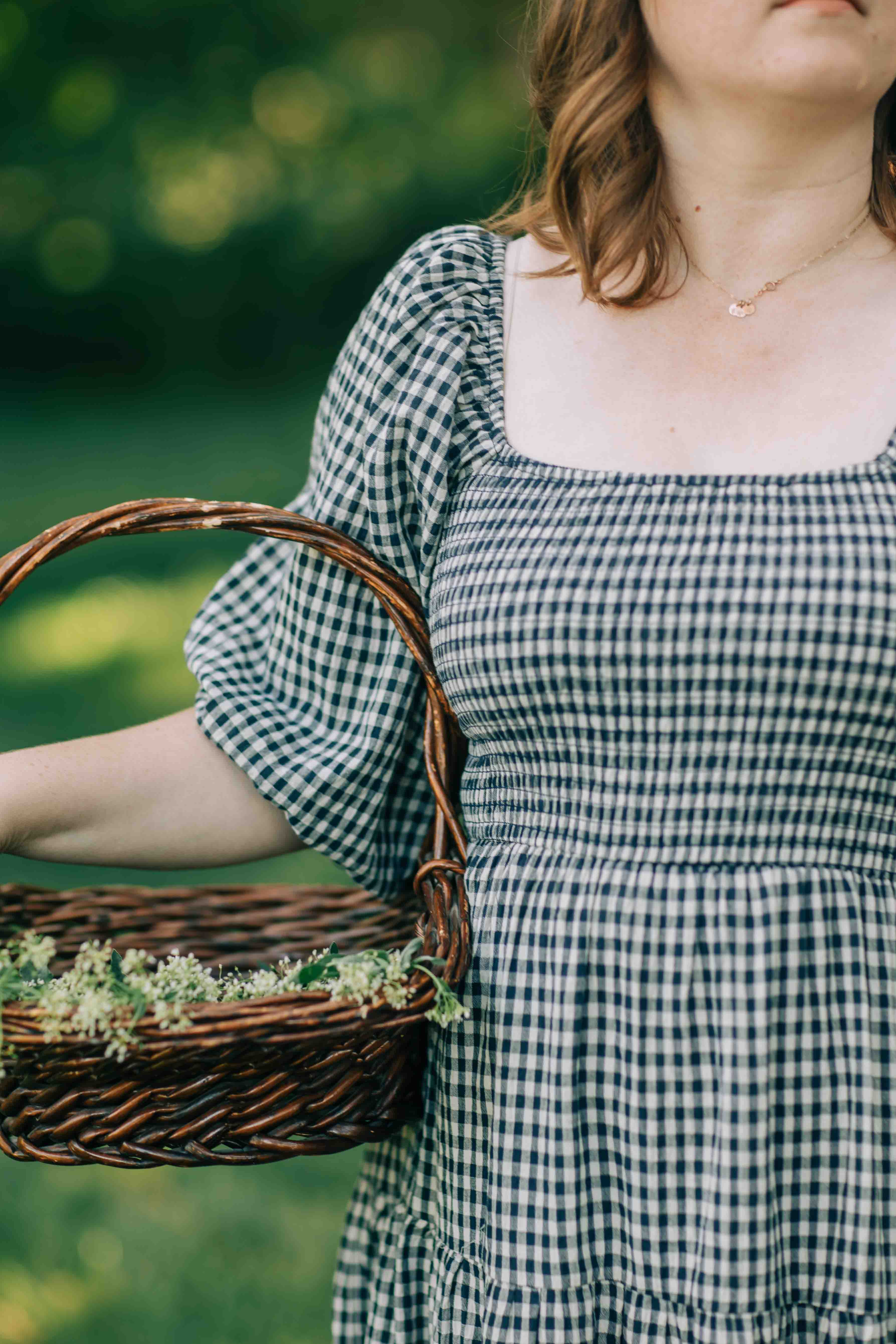 Felicity Dress--Navy Gingham