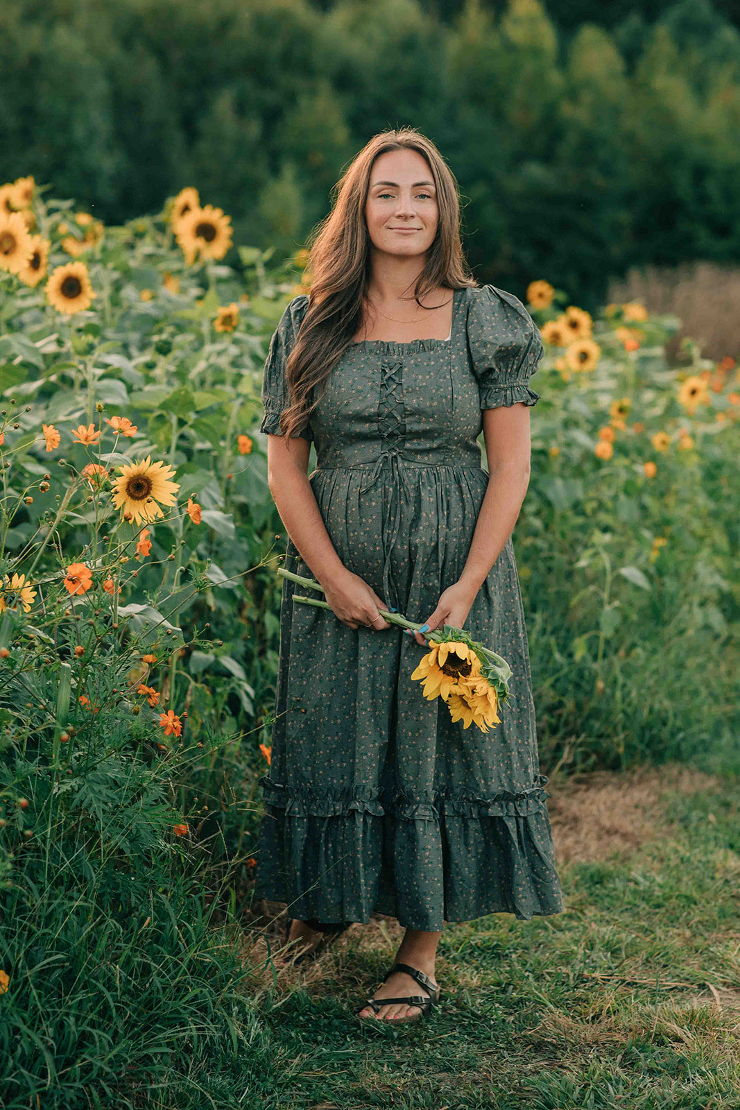 Anya Dress -- Charcoal floral dahl Anya Dress -- Charcoal floral dahl