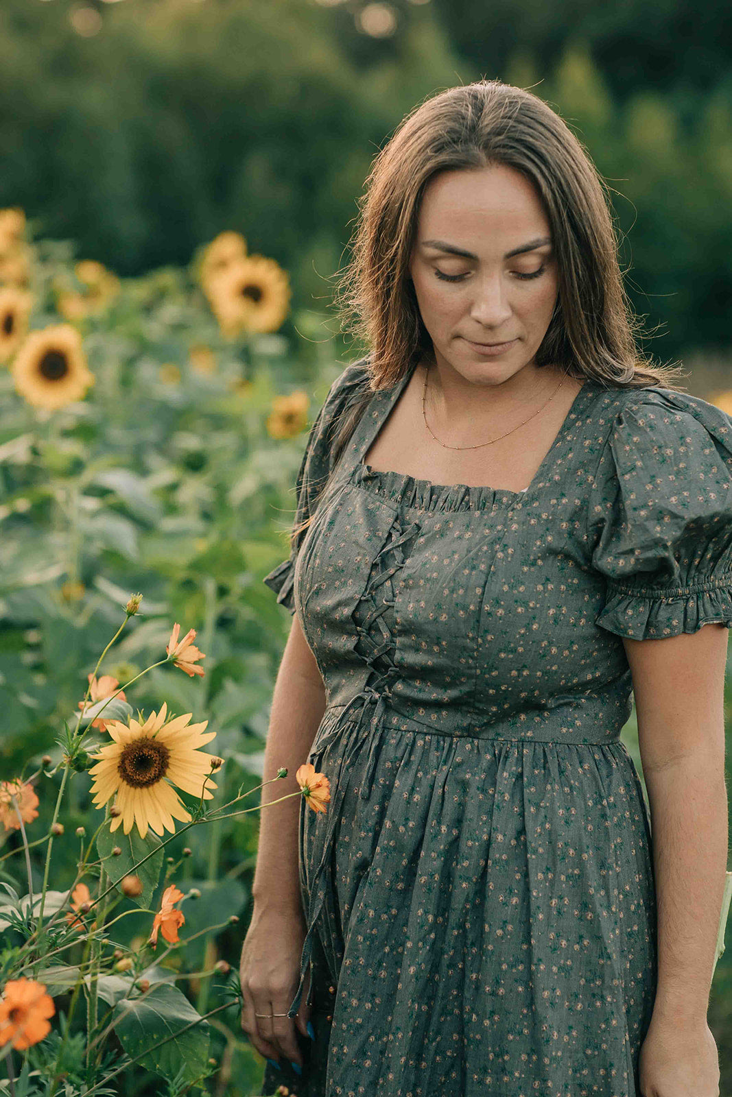 Anya Dress -- Charcoal floral