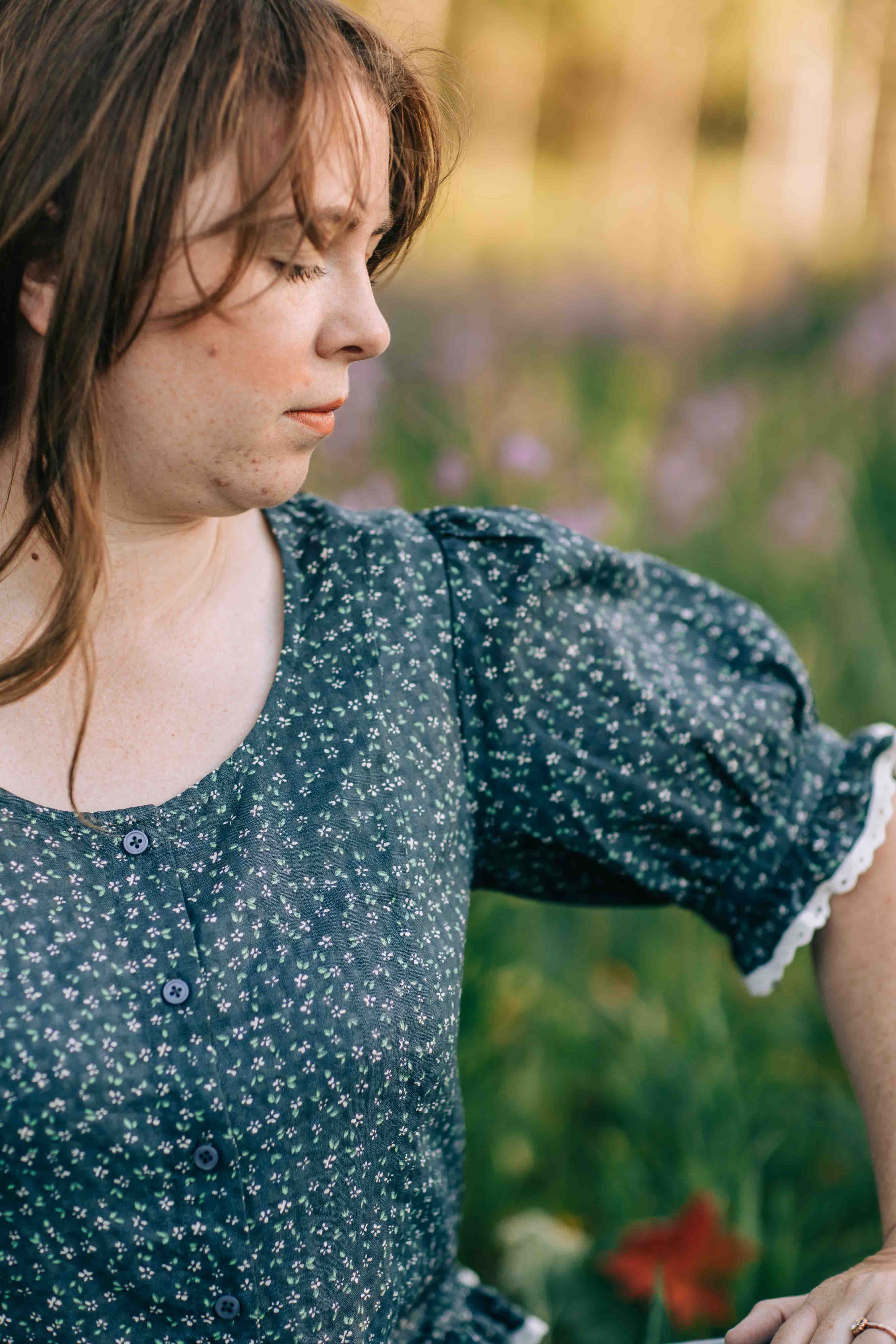 Charlie Top--Navy Floral