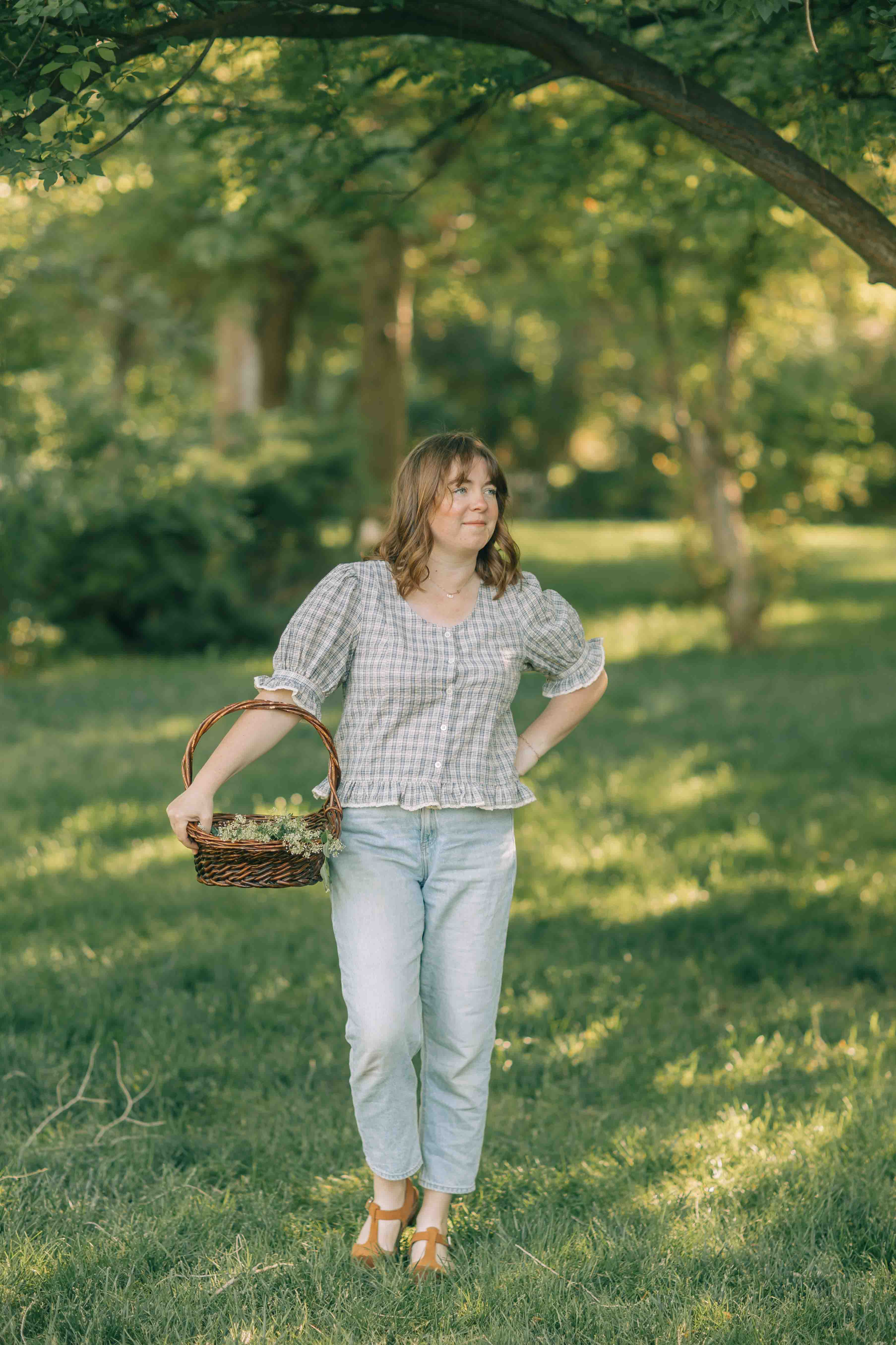 Charlie top--Light Blue Plaid
