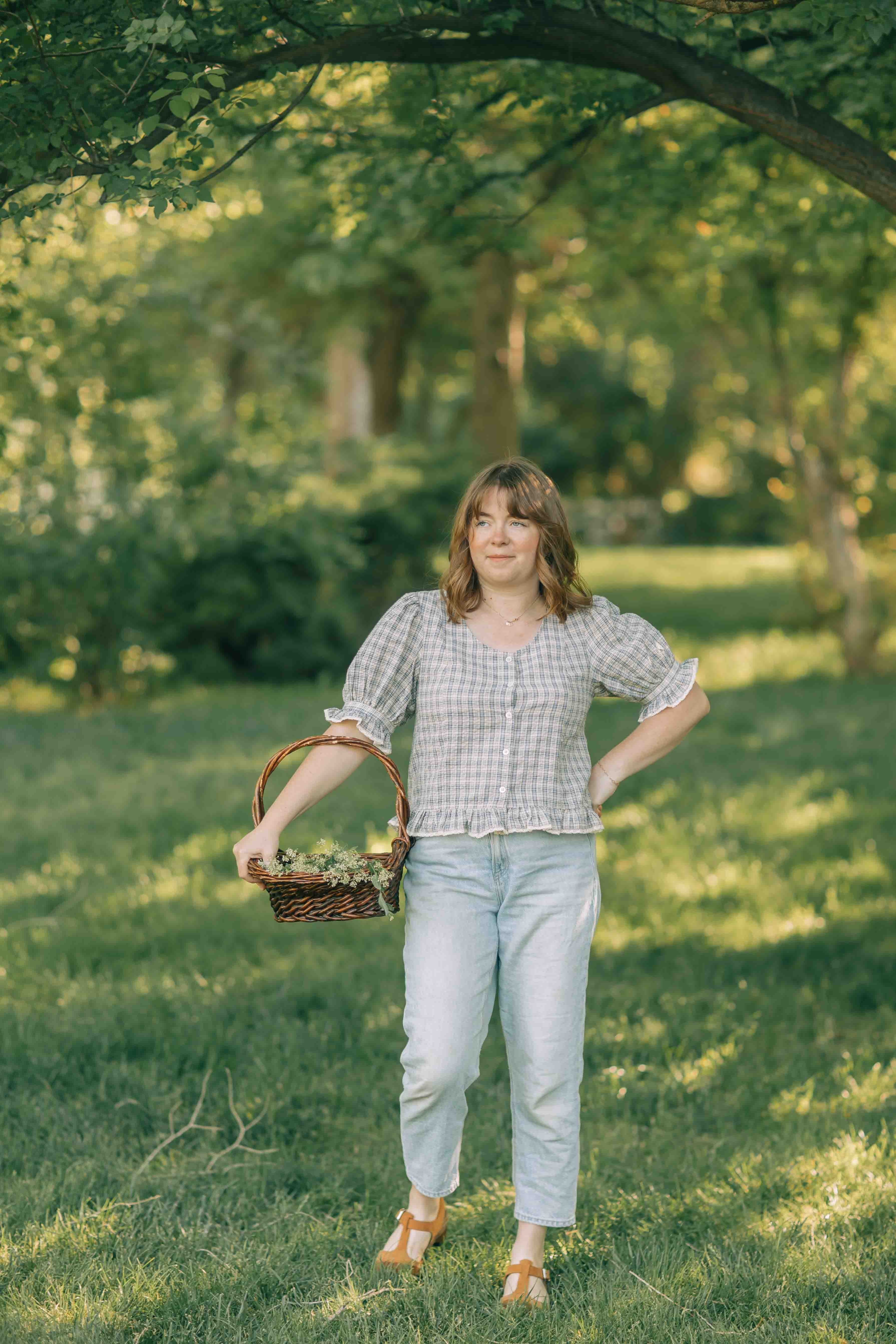 Charlie top--Light Blue Plaid