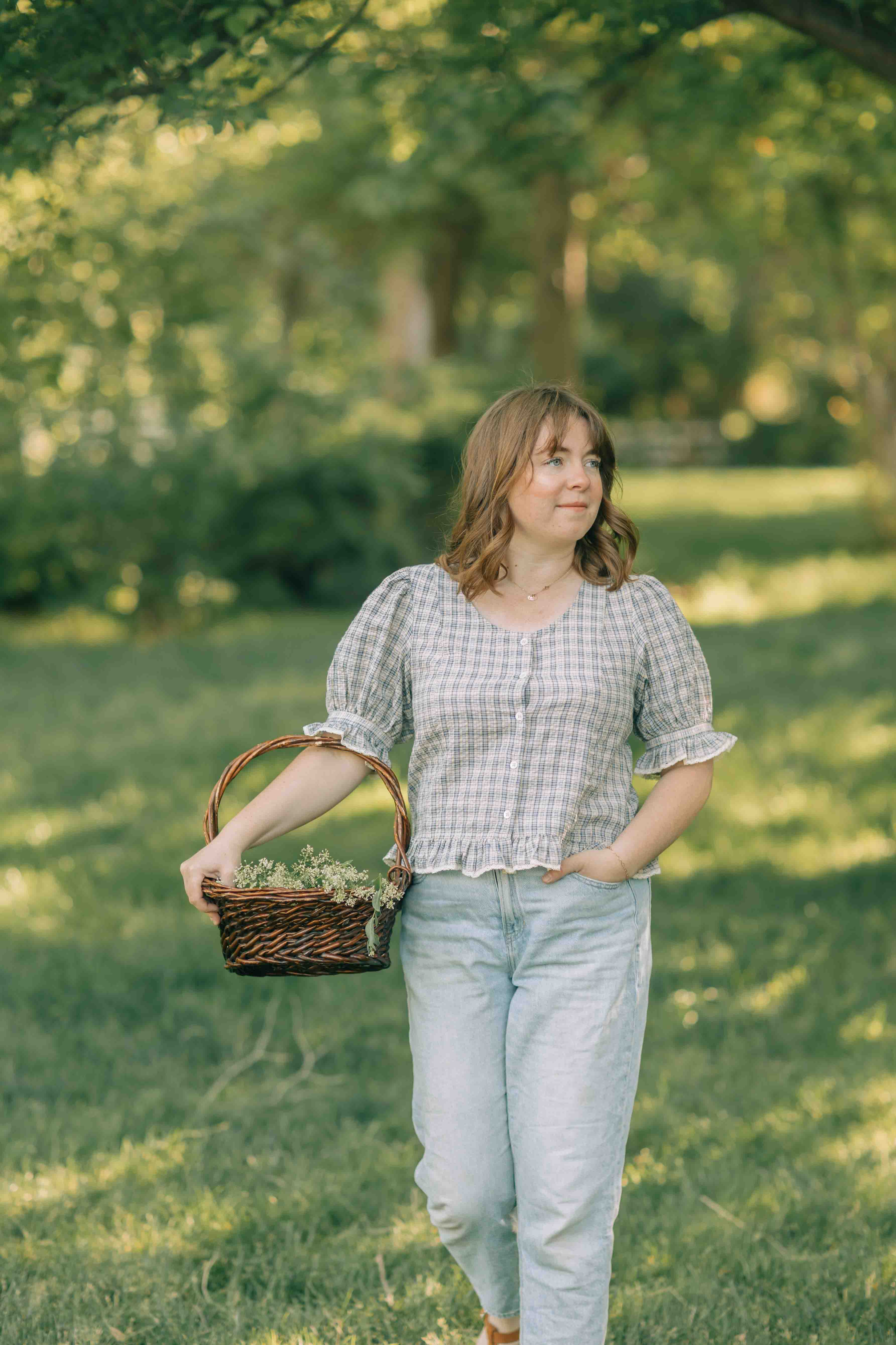 Charlie top--Light Blue Plaid
