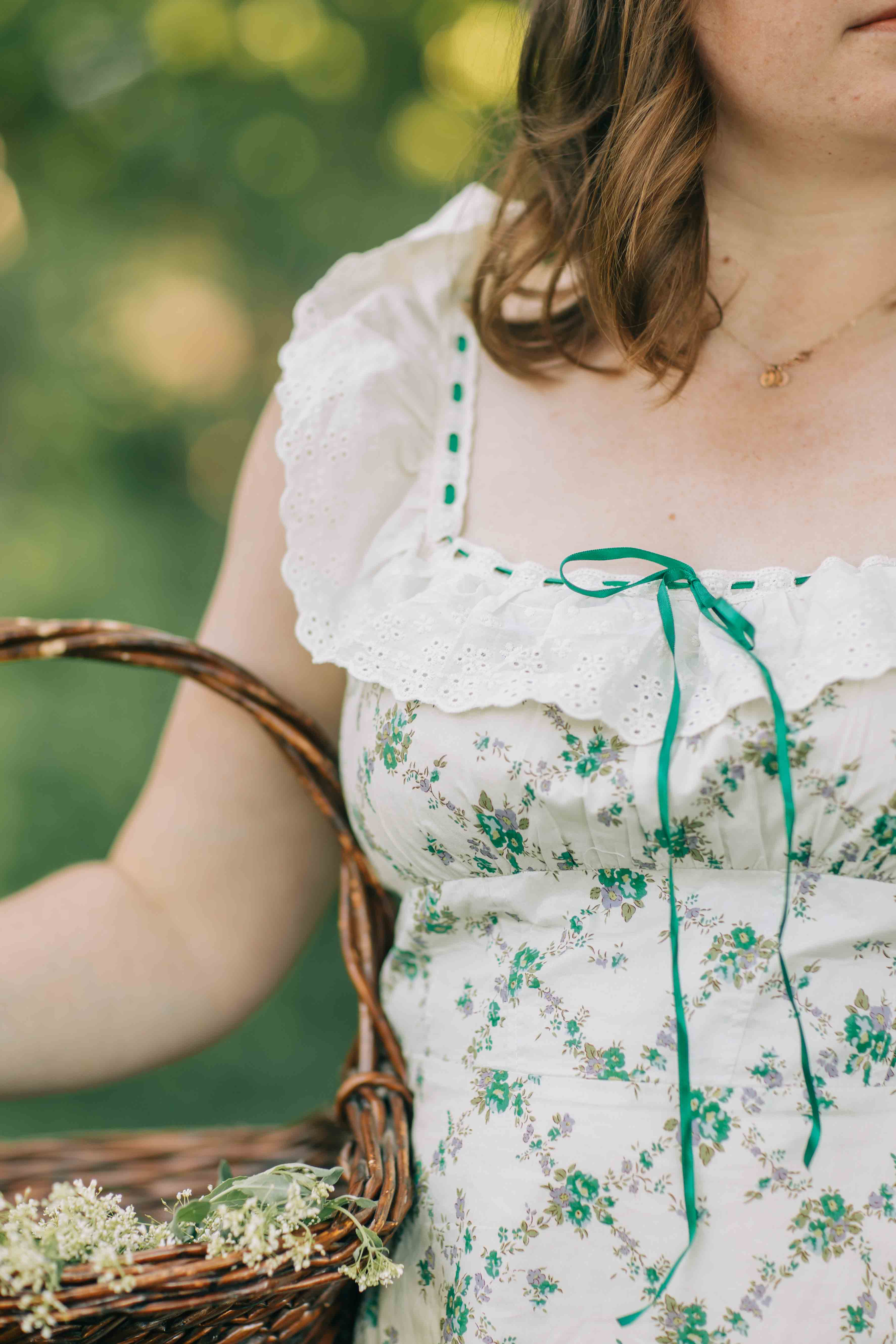 Claire Dress--Green Floral