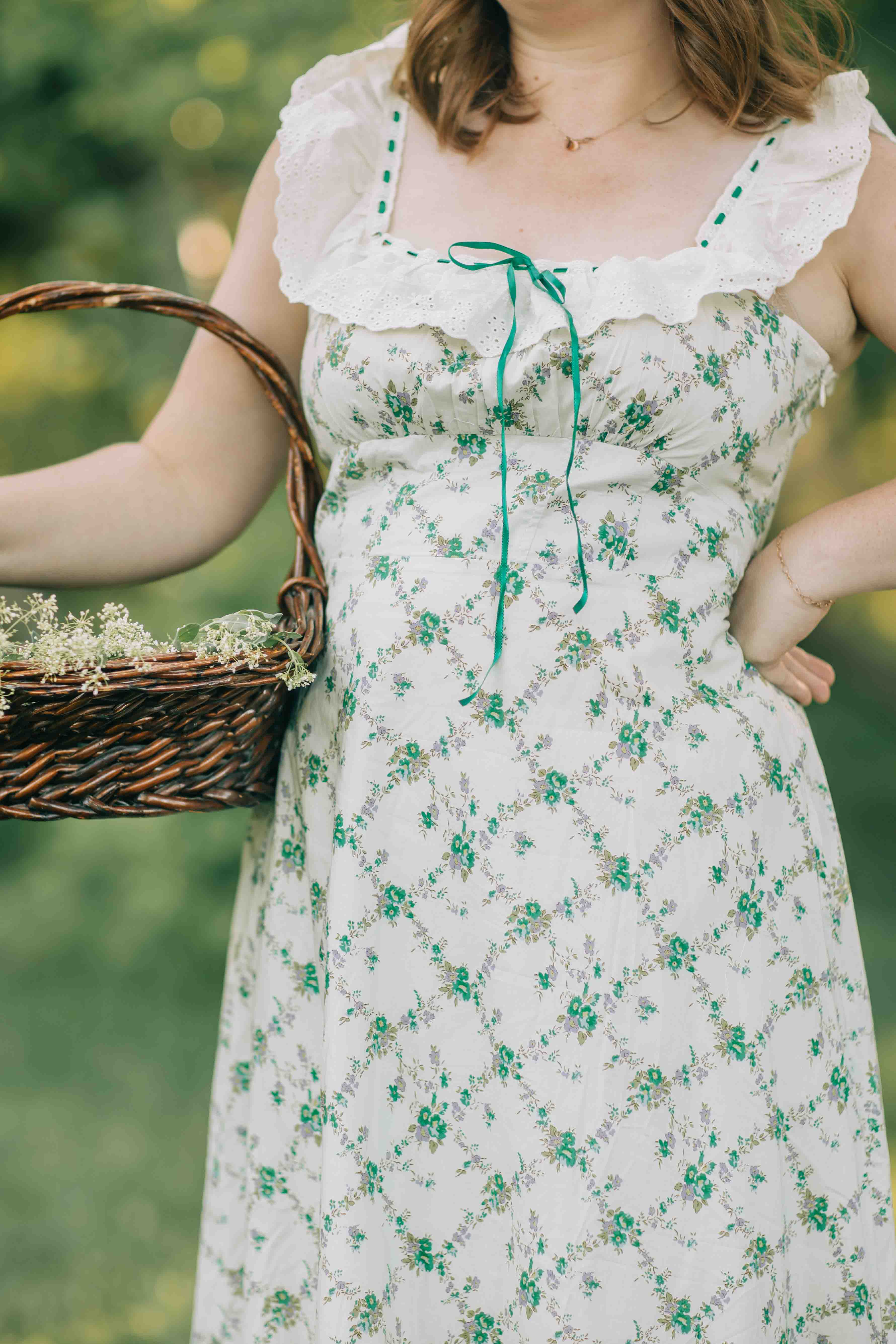 Claire Dress--Green Floral