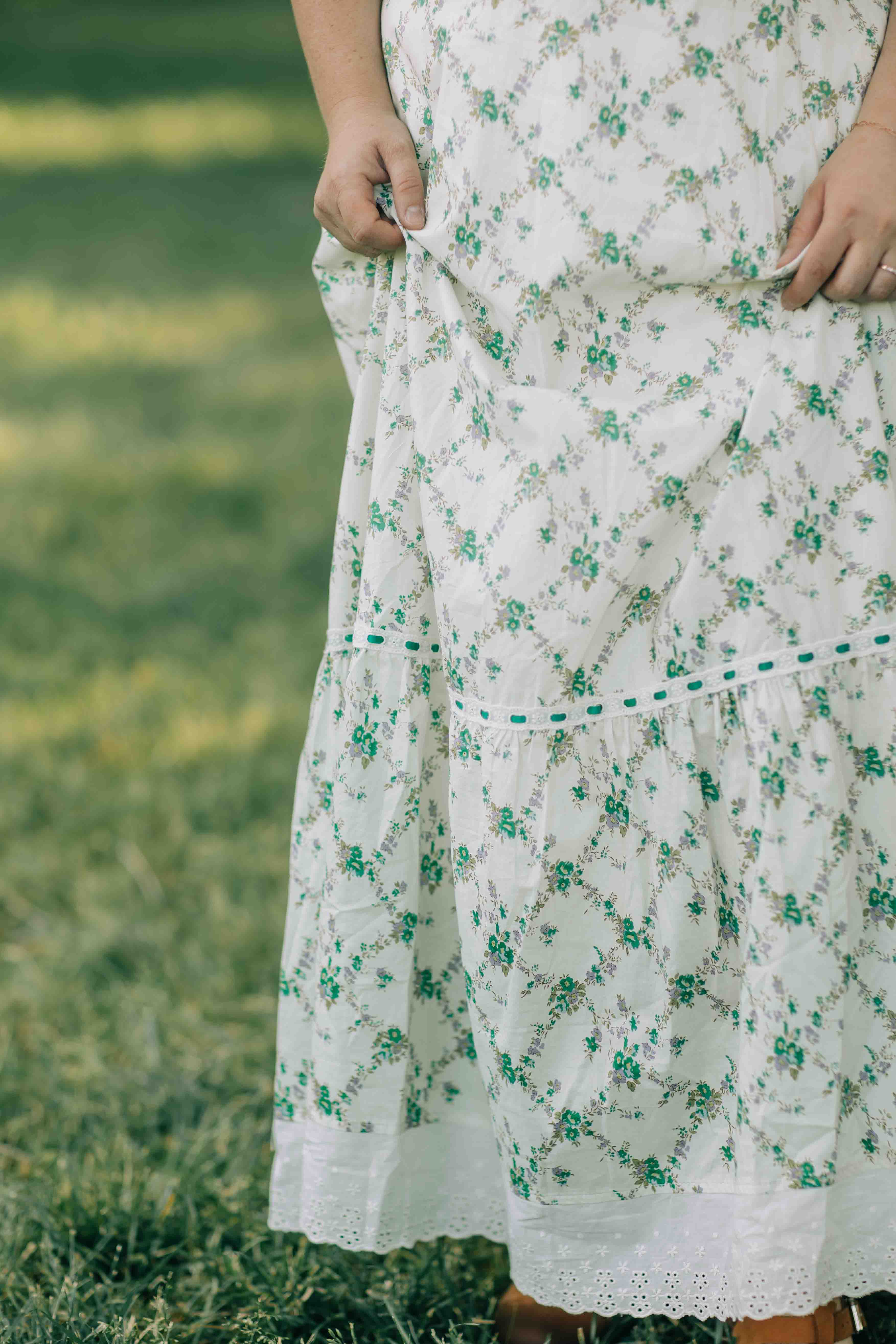 Claire Dress--Green Floral
