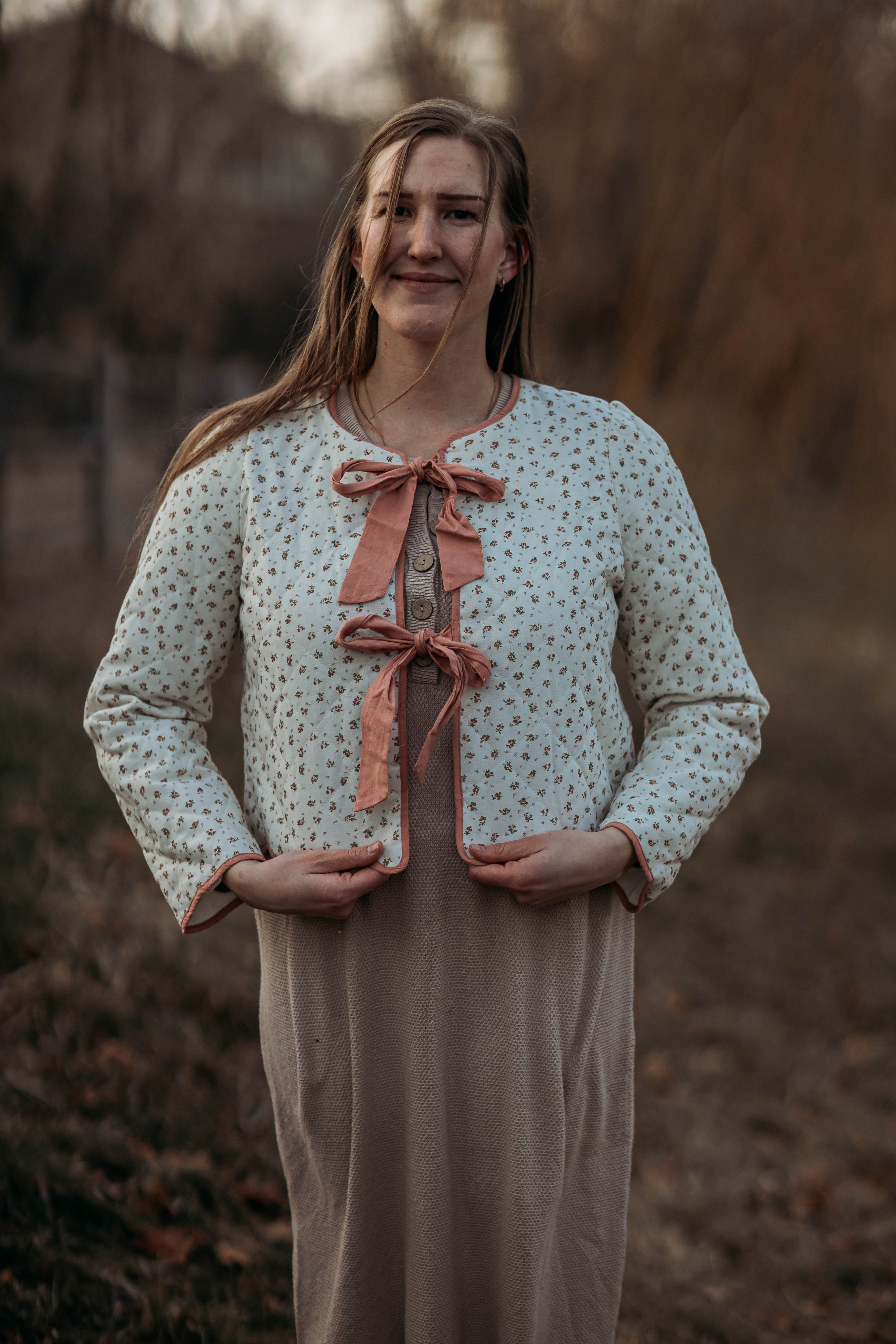 Janelle jacket--pink floral