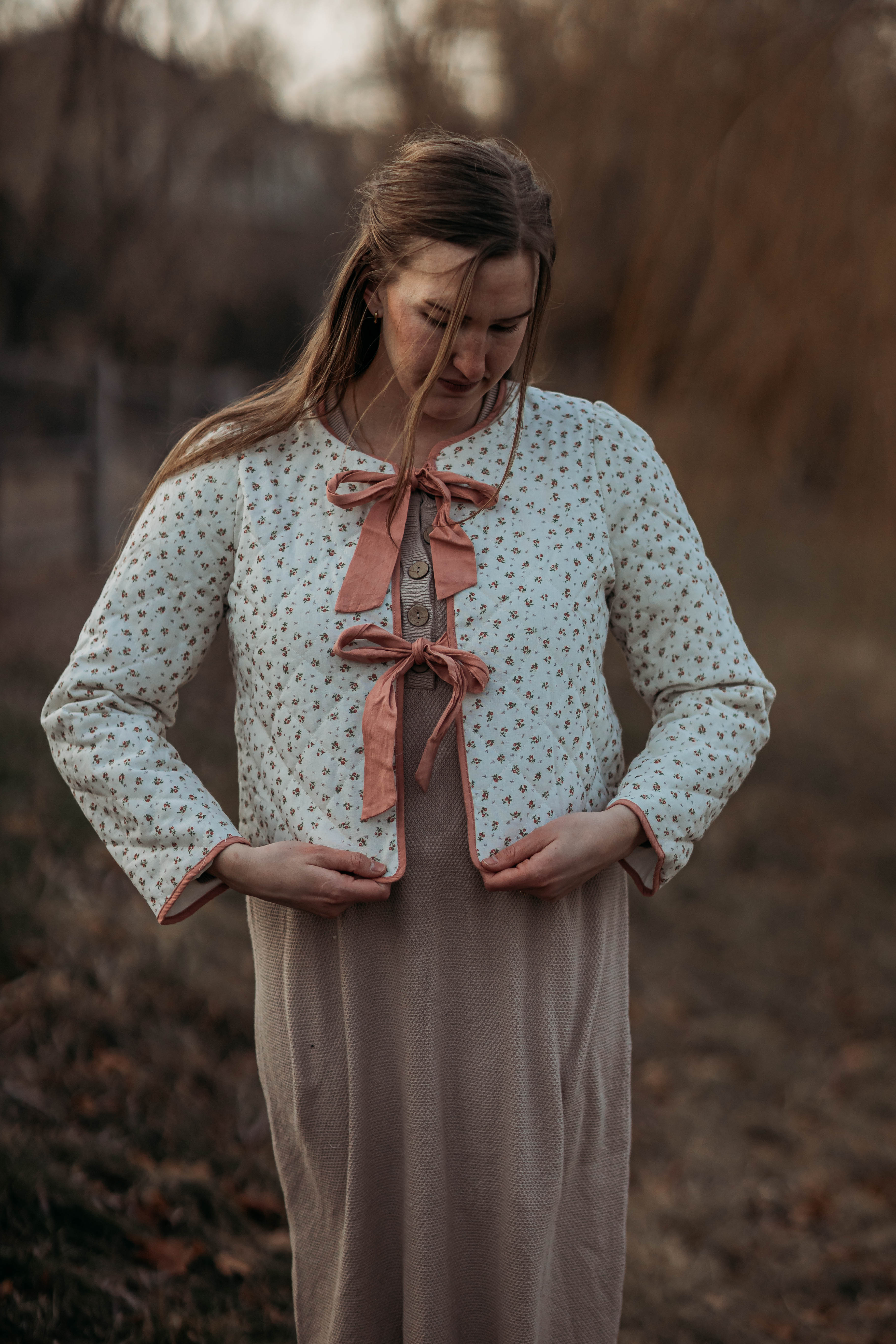 Janelle jacket--pink floral