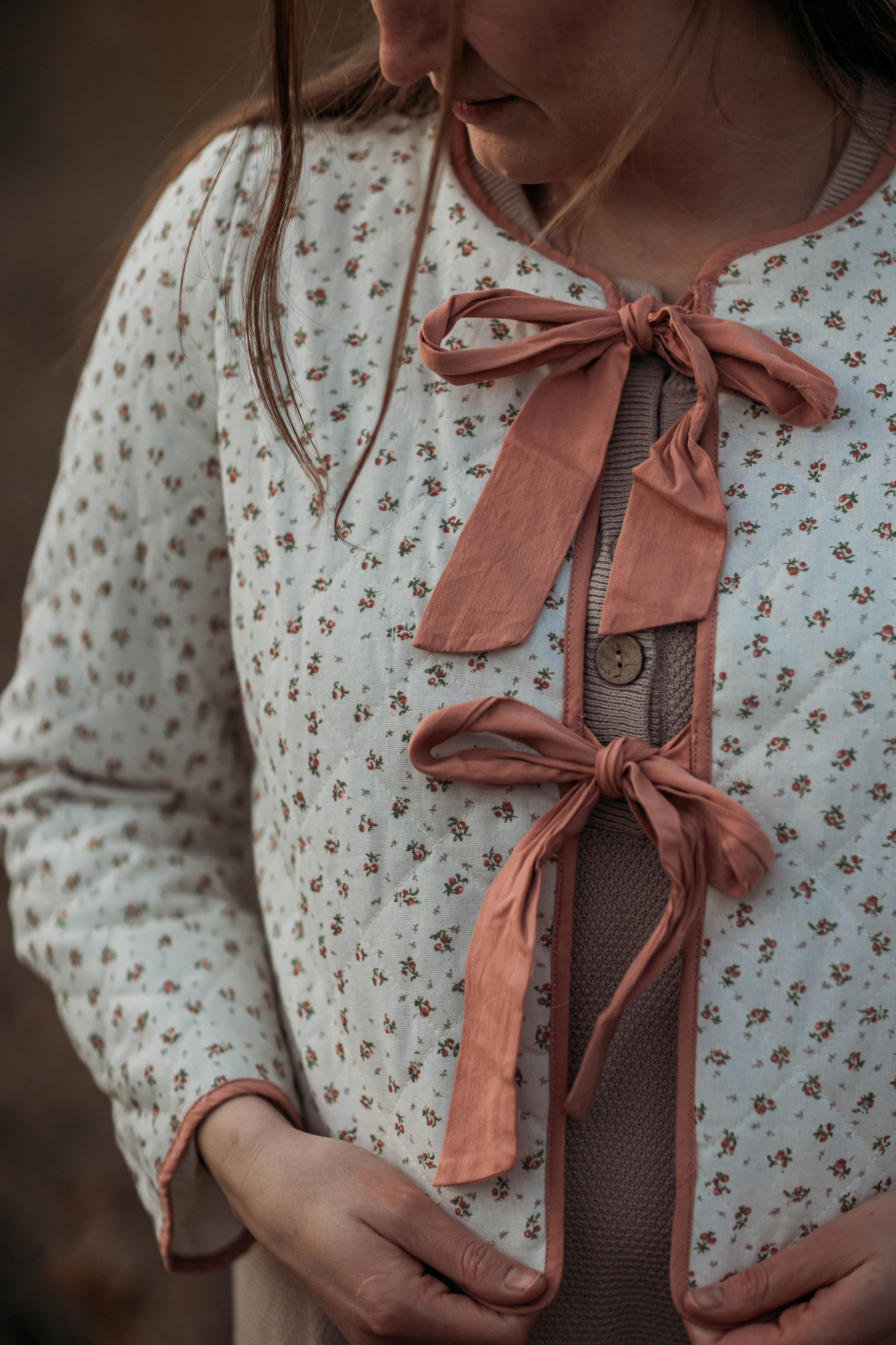 Janelle jacket--pink floral