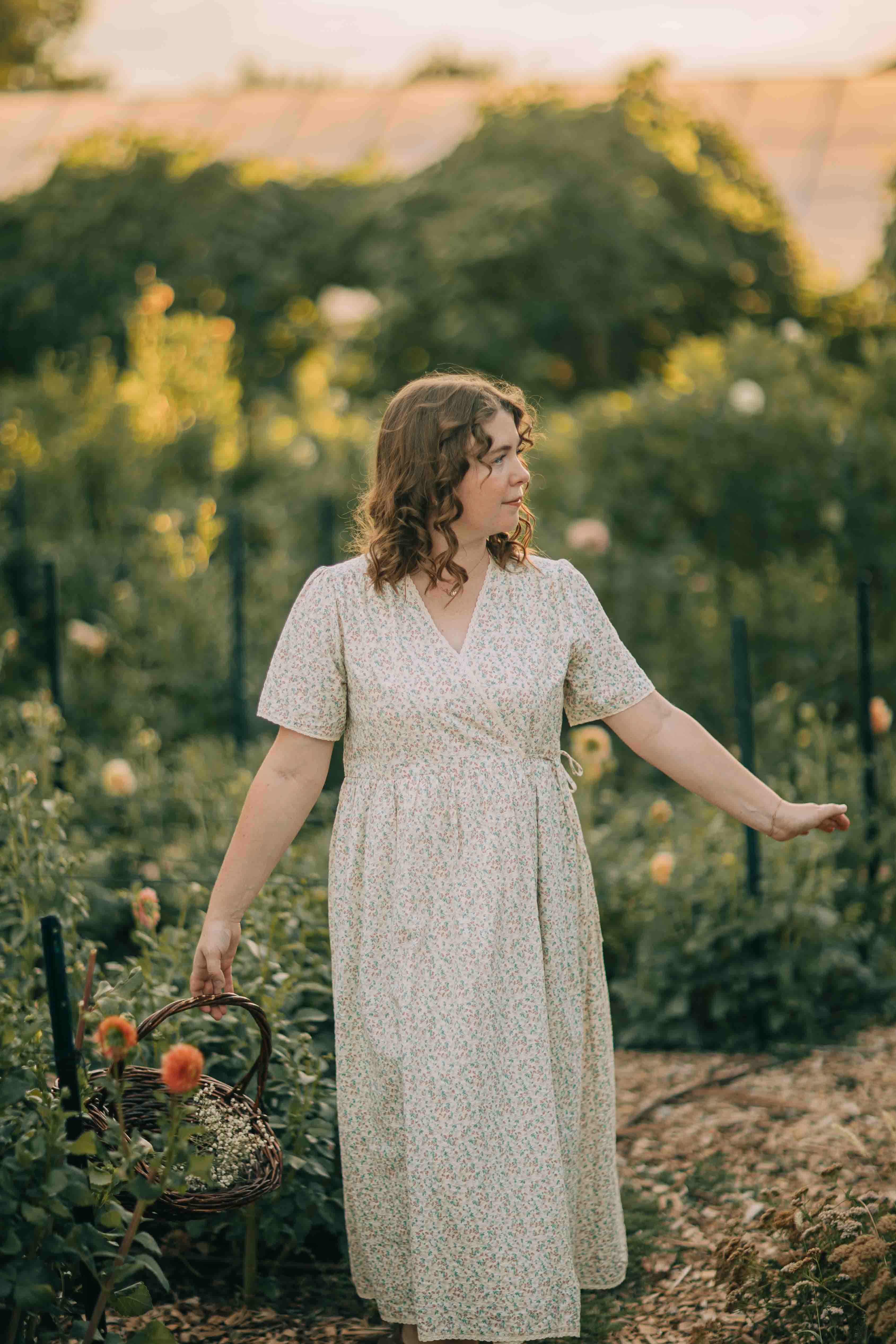 spring wrap dress Joan Dress--Floral Look: Pleated Orange | This effortless boho chic Champagne Bridesmaid Dresses Color:#1-Dark Purple