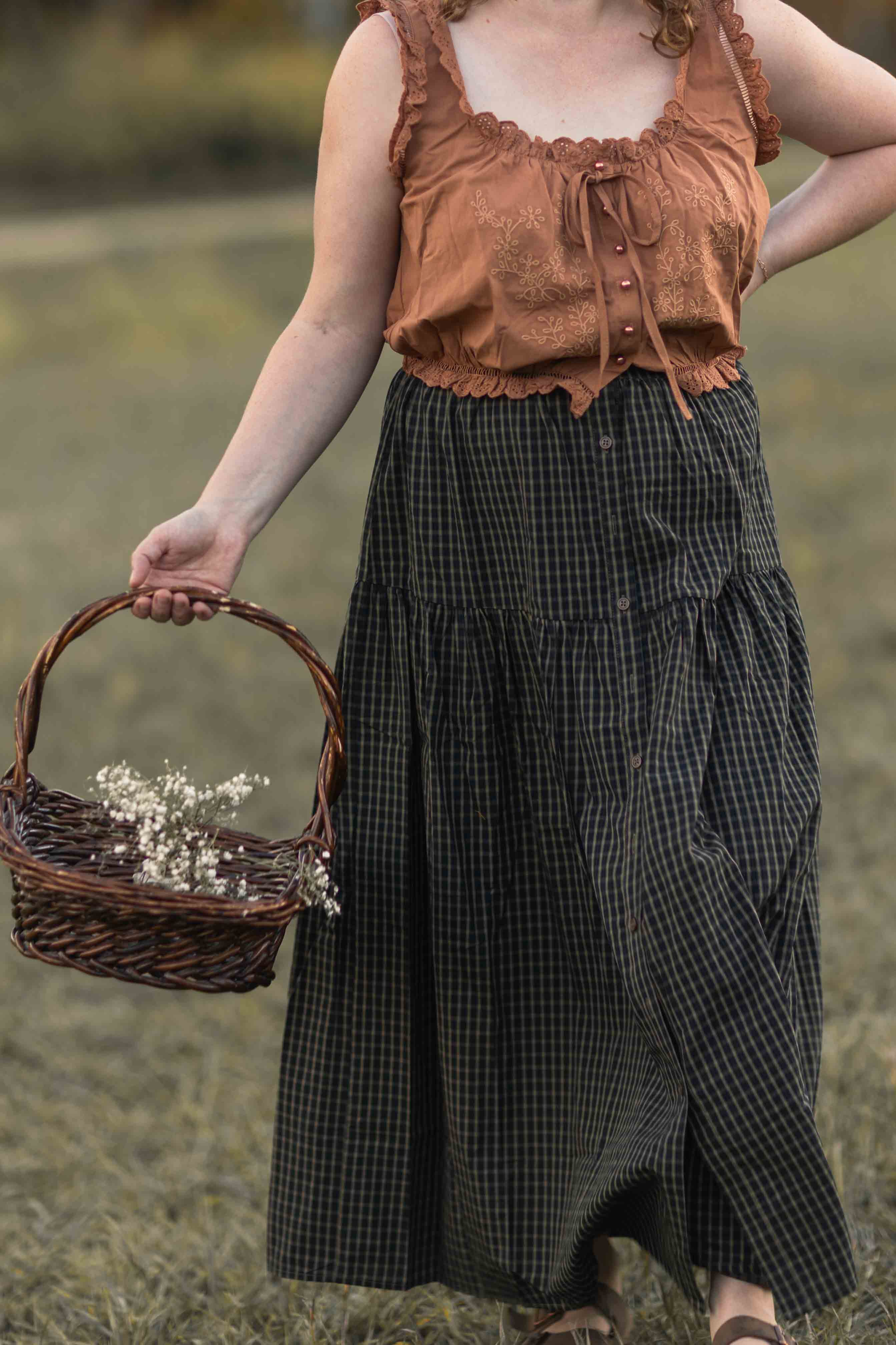 Laura Skirt--Navy Plaid