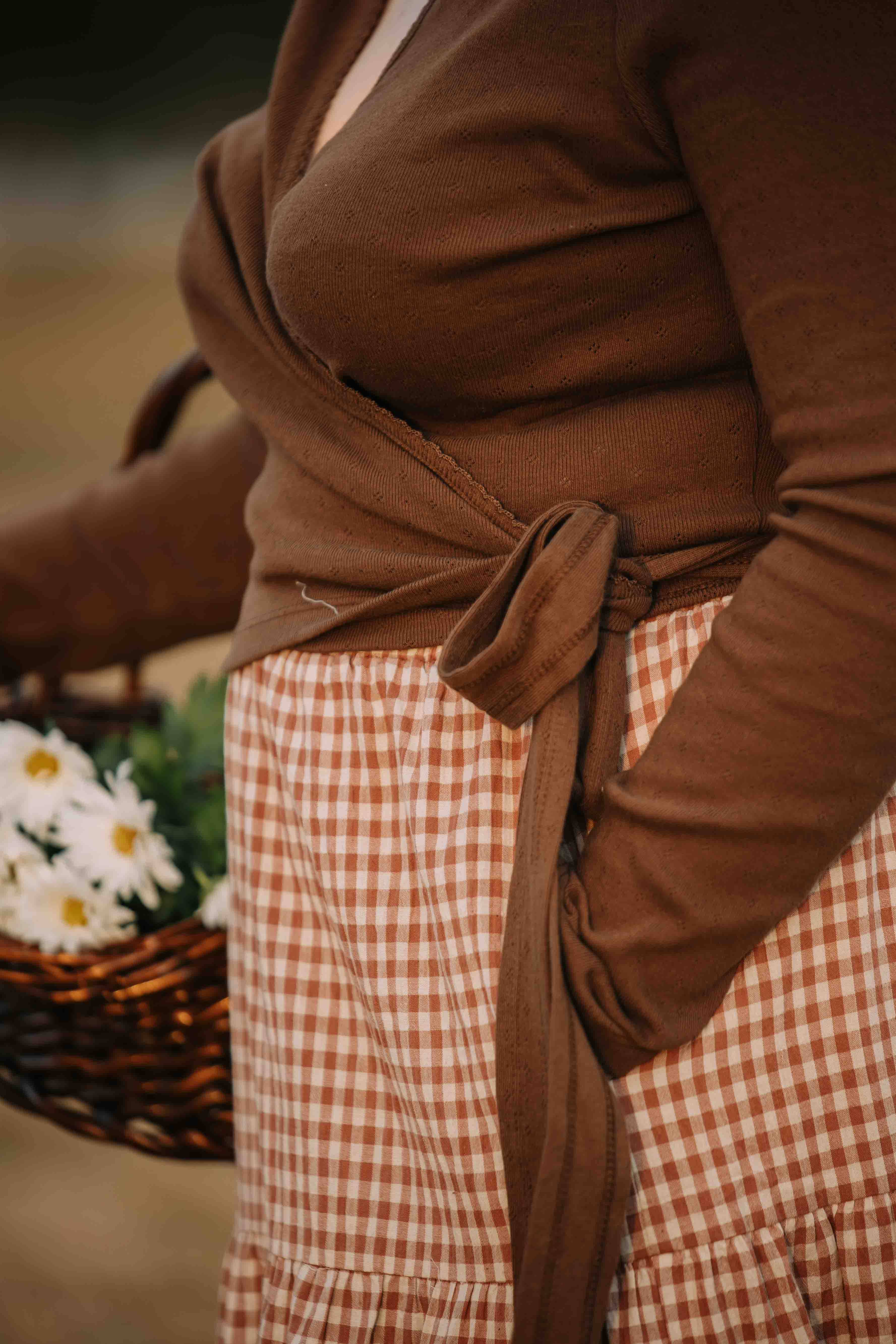 Serena wrap top--brown