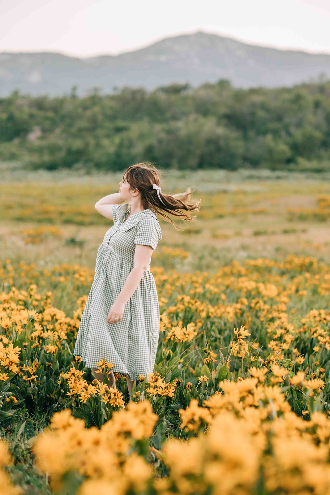 Willow Dress - Green Gingham